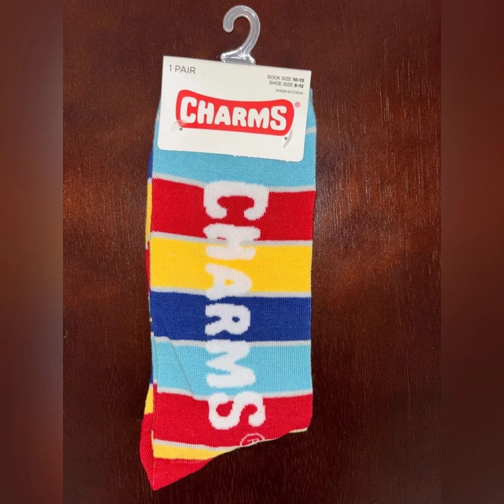 CHARMS BLOW POP NOVELTY CREW SOCKS NWT MEN’S SHOE SIZE 6-12